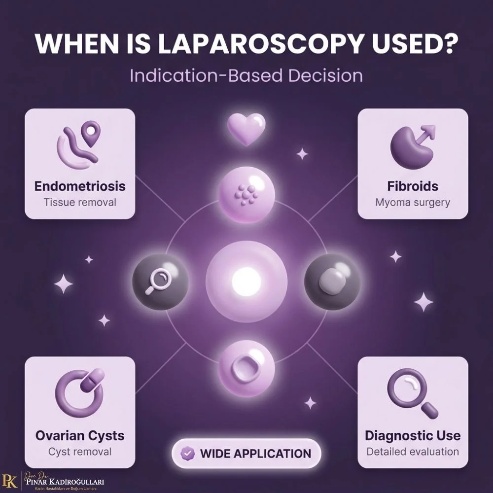 Gynecological laparoscopy fibroid cyst endometriosis