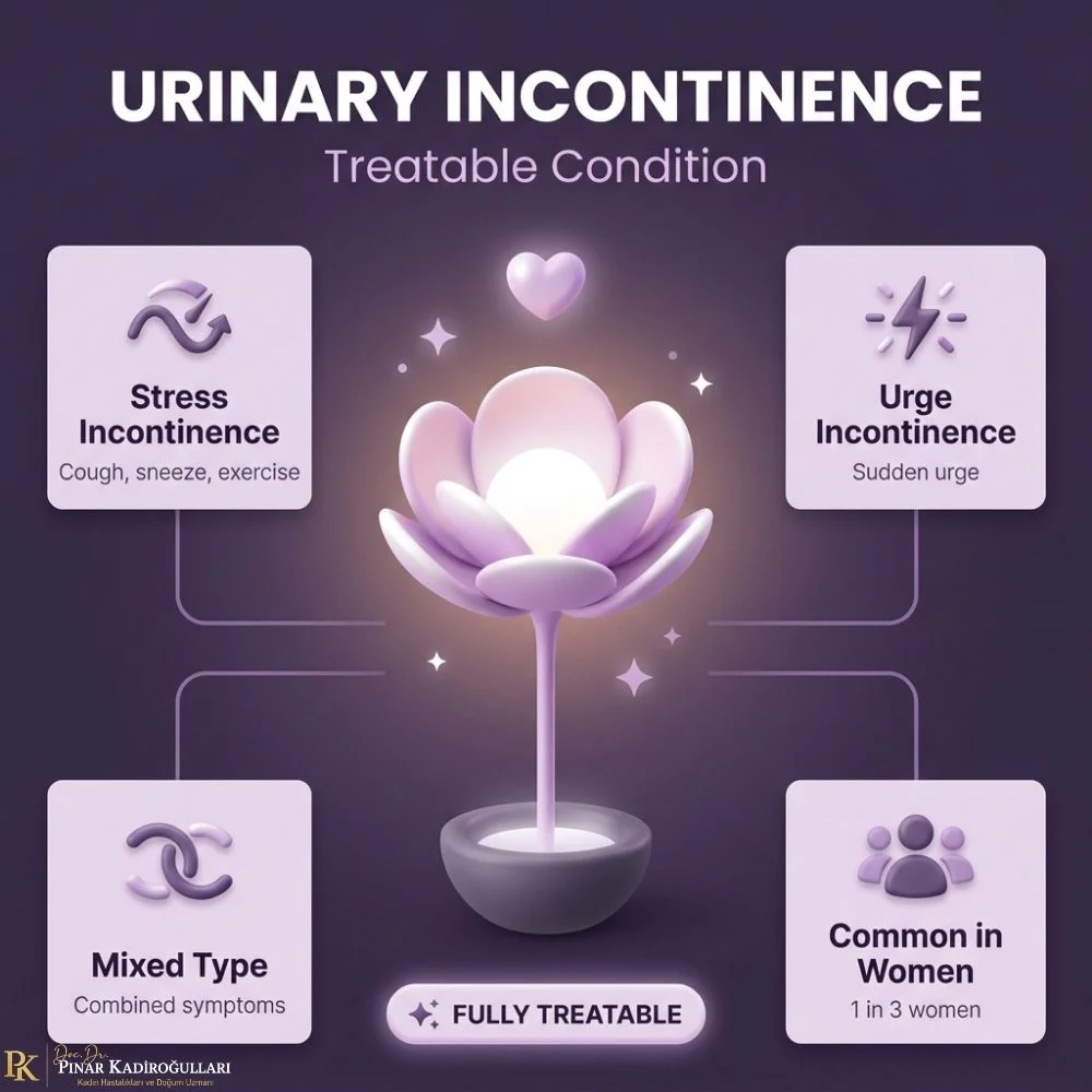 Stress and urge incontinence types women