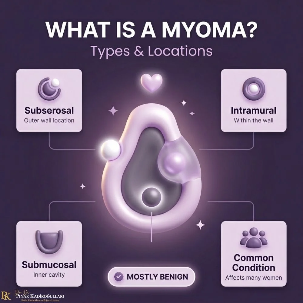 Submucosal intramural and subserosal fibroid types