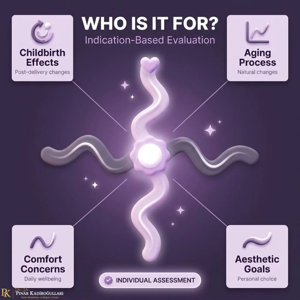 Vaginoplasty after childbirth and aging